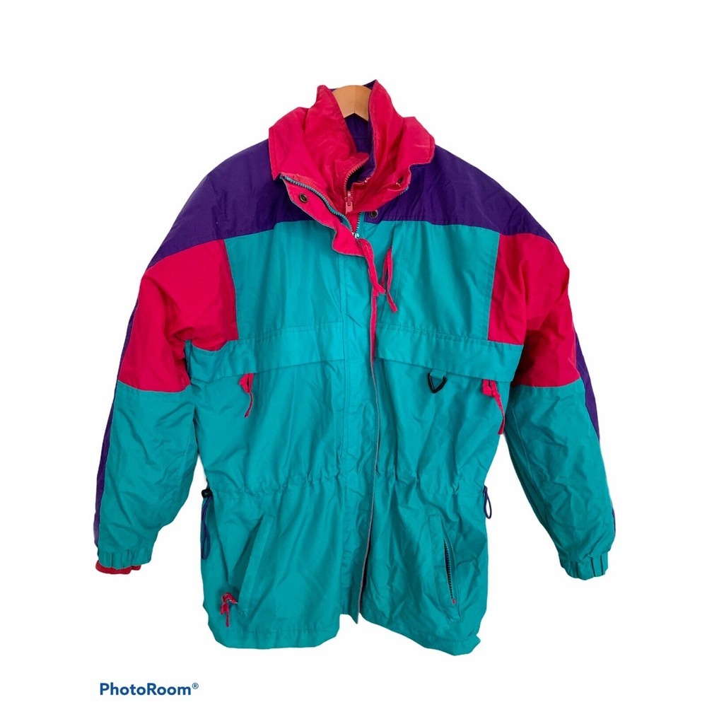 Vintage‎ Colorblock Winter Ski Coat 3 In 1 Reversible Womens Small Parka Jacket